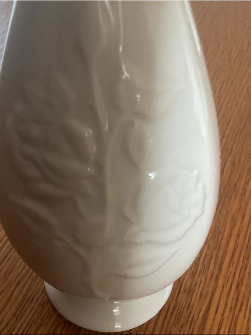 Lenox Cream Floral Embossed Ceramic Vase